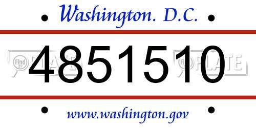 4851510 District Of Columbia License Plate