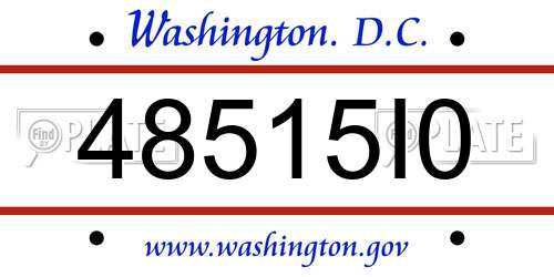 48515I0 District Of Columbia License Plate