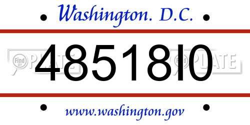 48518I0 District Of Columbia License Plate