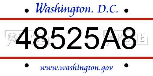 48525A8 District Of Columbia License Plate