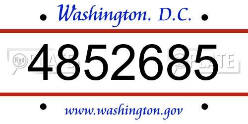 4852685 District Of Columbia License Plate