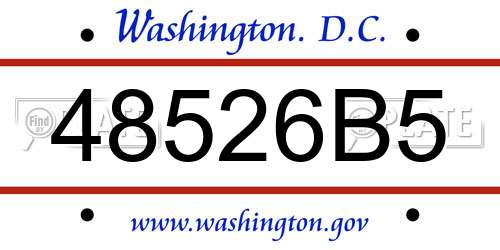 48526B5 District Of Columbia License Plate