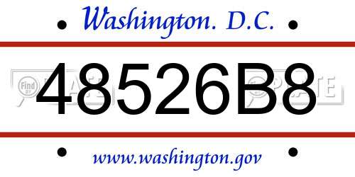 48526B8 District Of Columbia License Plate