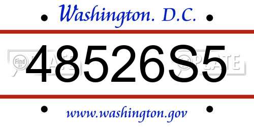 48526S5 District Of Columbia License Plate