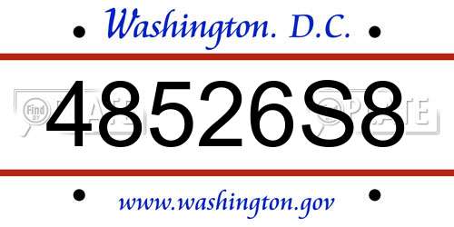 48526S8 District Of Columbia License Plate