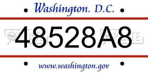 48528A8 District Of Columbia License Plate