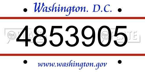4853905 District Of Columbia License Plate