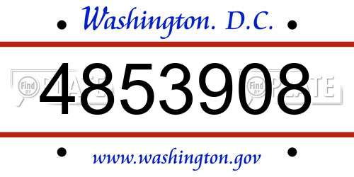 4853908 District Of Columbia License Plate