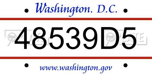 48539D5 District Of Columbia License Plate