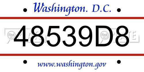 48539D8 District Of Columbia License Plate