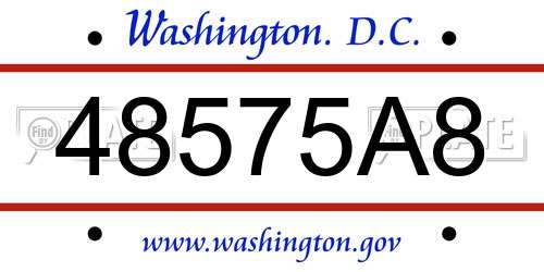 48575A8 District Of Columbia License Plate