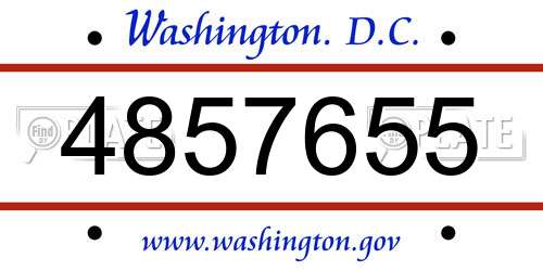 4857655 District Of Columbia License Plate