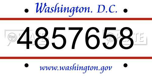 4857658 District Of Columbia License Plate