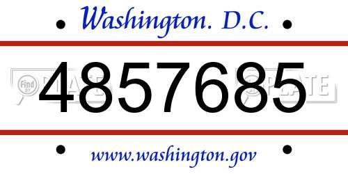4857685 District Of Columbia License Plate