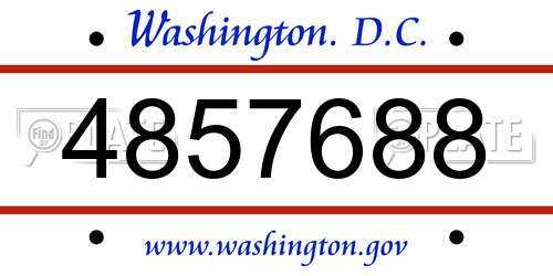 4857688 District Of Columbia License Plate