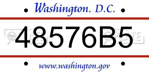 48576B5 District Of Columbia License Plate