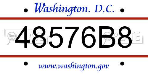 48576B8 District Of Columbia License Plate