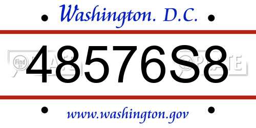 48576S8 District Of Columbia License Plate