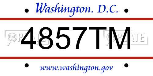 4857TM District Of Columbia License Plate