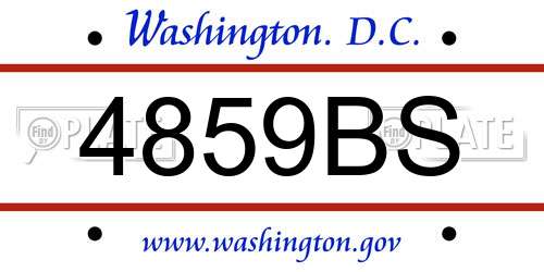 4859BS District Of Columbia License Plate