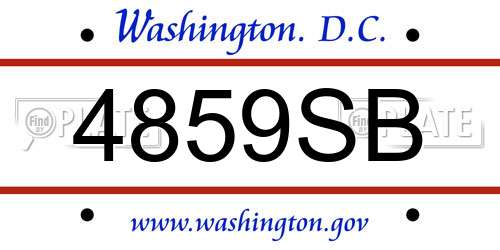 4859SB District Of Columbia License Plate