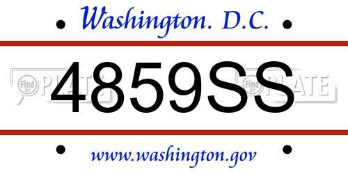 4859SS District Of Columbia License Plate