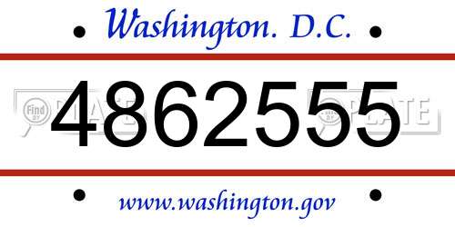 4862555 District Of Columbia License Plate
