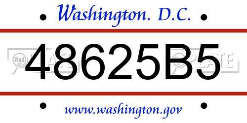 48625B5 District Of Columbia License Plate