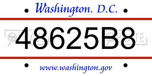 48625B8 District Of Columbia License Plate