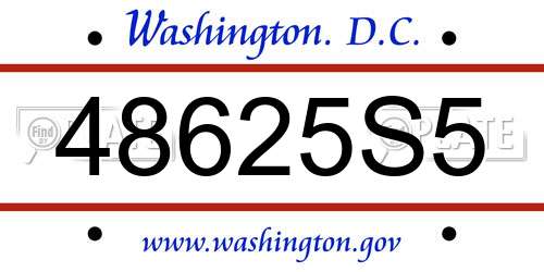 48625S5 District Of Columbia License Plate