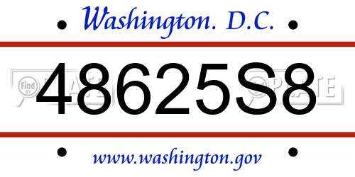 48625S8 District Of Columbia License Plate