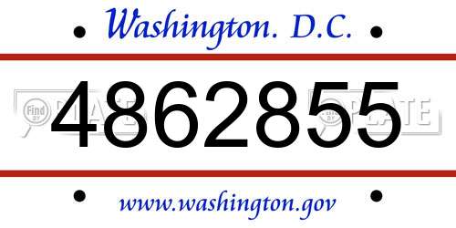 4862855 District Of Columbia License Plate