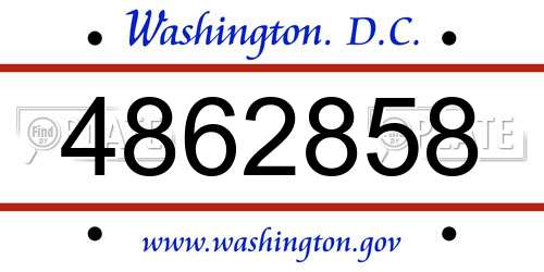 4862858 District Of Columbia License Plate