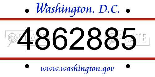4862885 District Of Columbia License Plate