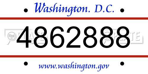 4862888 District Of Columbia License Plate