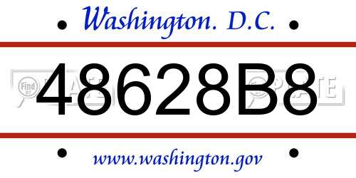 48628B8 District Of Columbia License Plate