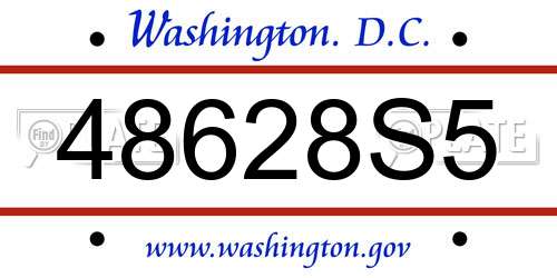48628S5 District Of Columbia License Plate