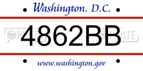 4862BB District Of Columbia License Plate