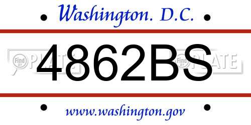 4862BS District Of Columbia License Plate