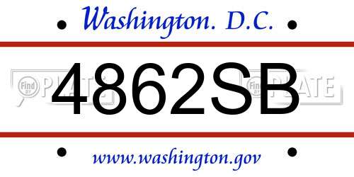 4862SB District Of Columbia License Plate