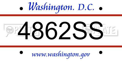 4862SS District Of Columbia License Plate
