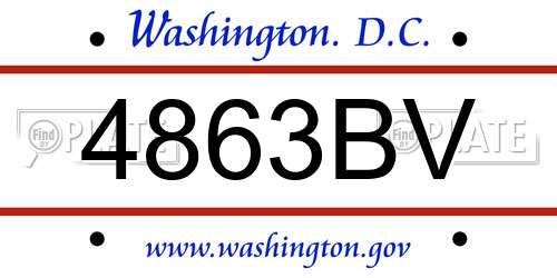 4863BV District Of Columbia License Plate