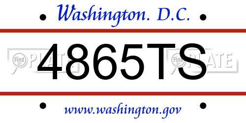 4865TS District Of Columbia License Plate