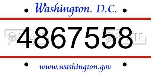 4867558 District Of Columbia License Plate