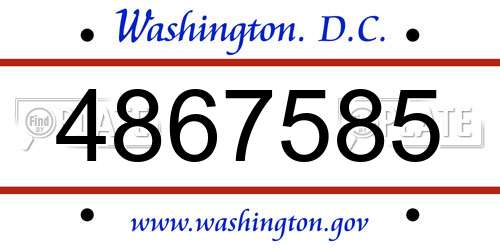 4867585 District Of Columbia License Plate