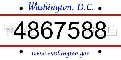 4867588 District Of Columbia License Plate