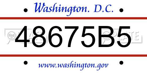 48675B5 District Of Columbia License Plate