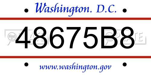 48675B8 District Of Columbia License Plate