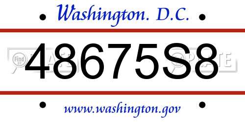 48675S8 District Of Columbia License Plate