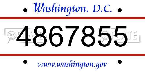 4867855 District Of Columbia License Plate